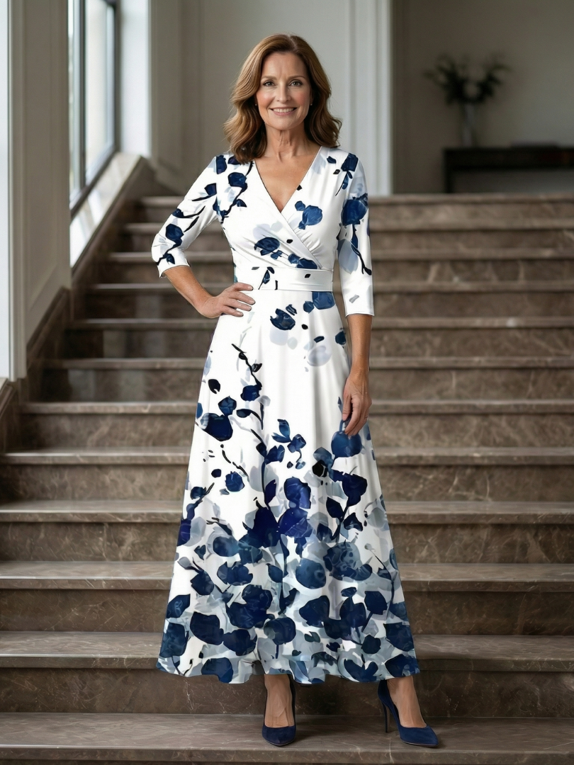 Celine | Vestido Midi Cruzado con Escote