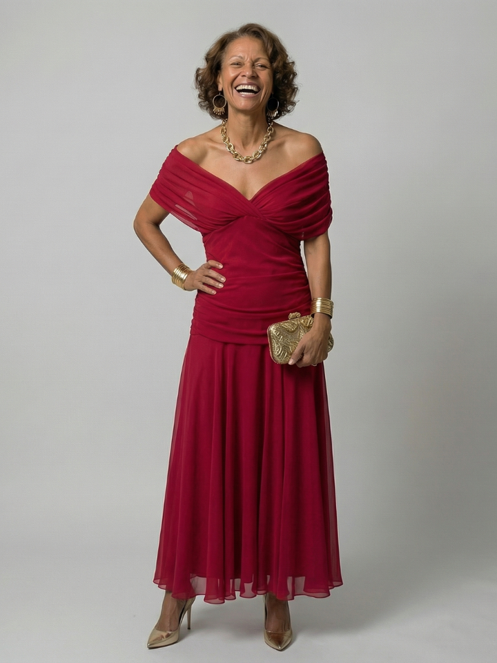 Calen | Vestido Midi Off Shoulder