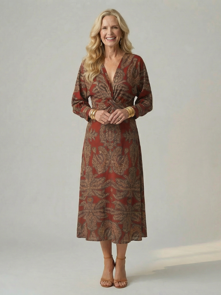 Lune | Vestido Midi con Cuerpo Cruzado