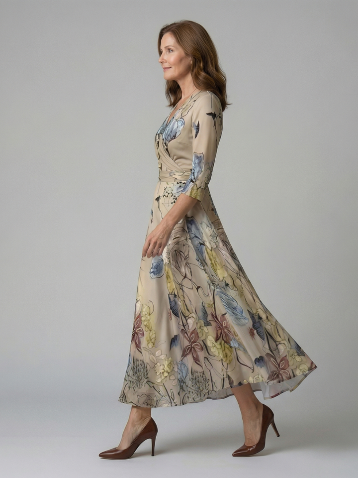 Celine | Vestido Midi Cruzado con Escote