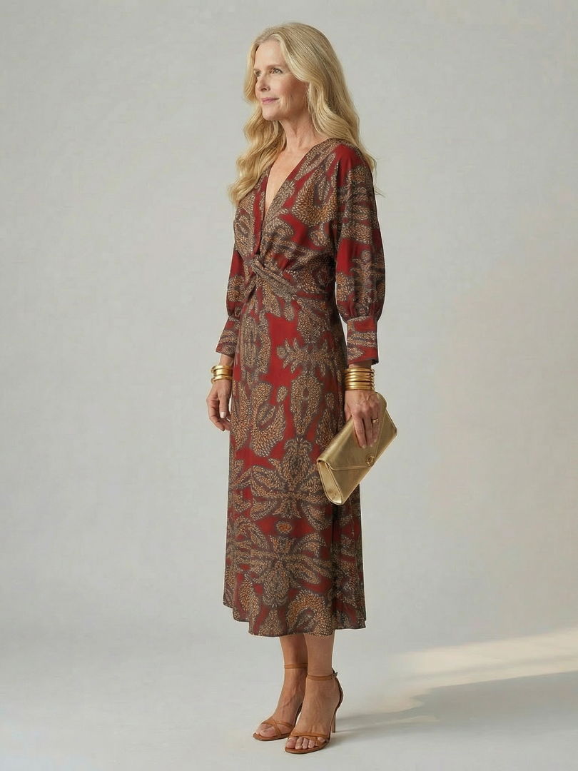 Lune | Vestido Midi con Cuerpo Cruzado