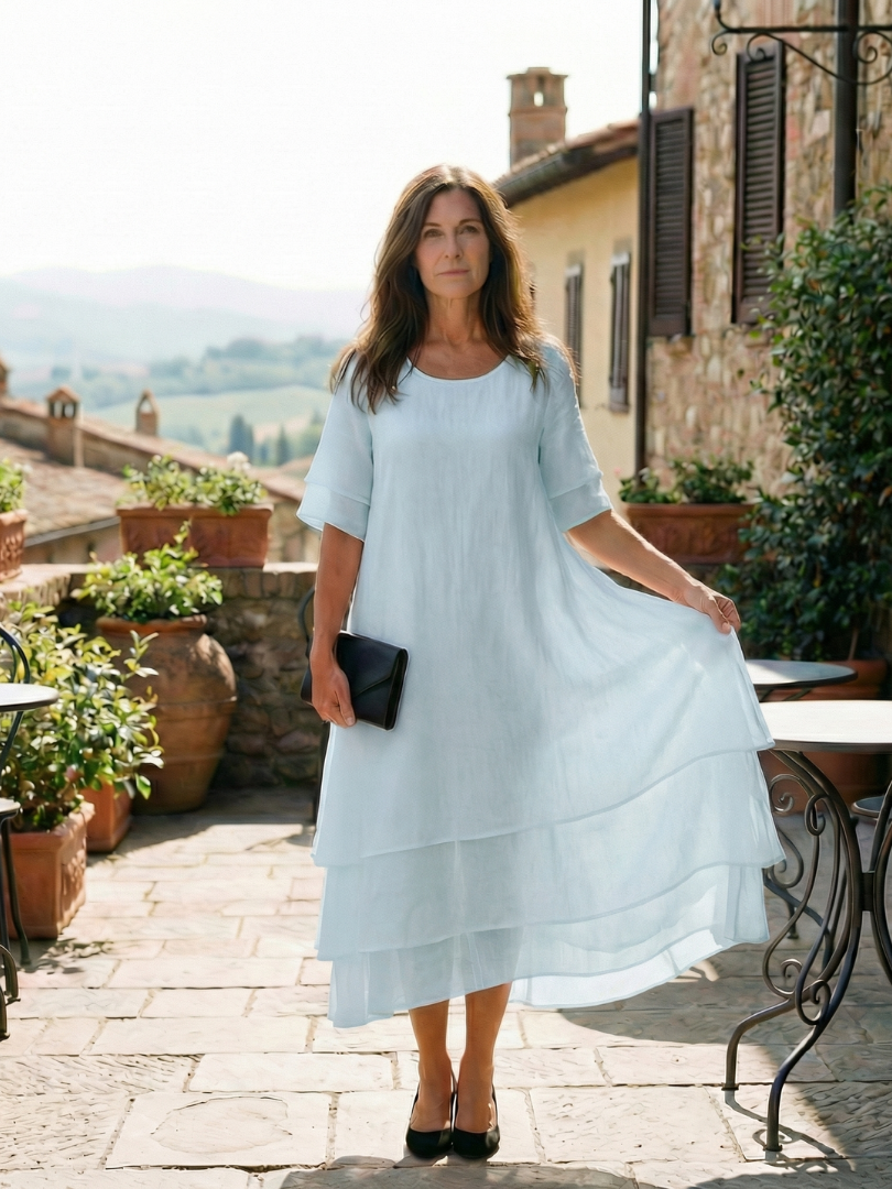 Belen | Vestido Suave con Capas