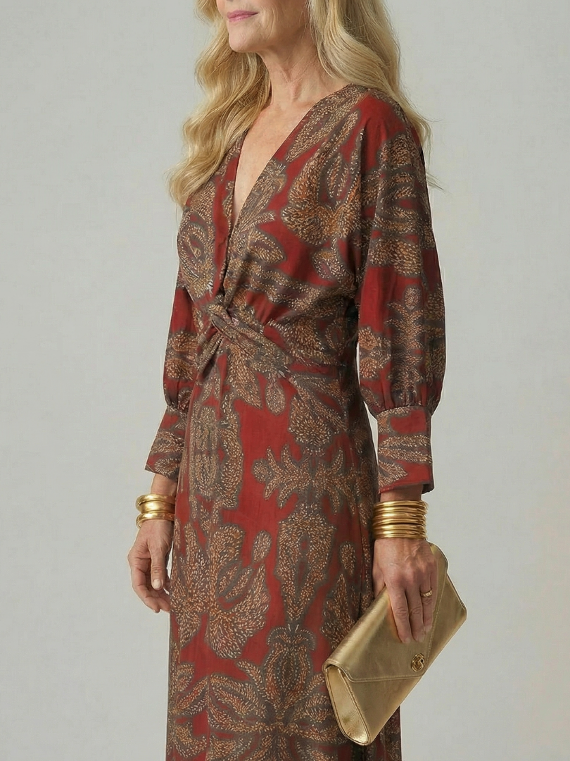 Lune | Vestido Midi con Cuerpo Cruzado