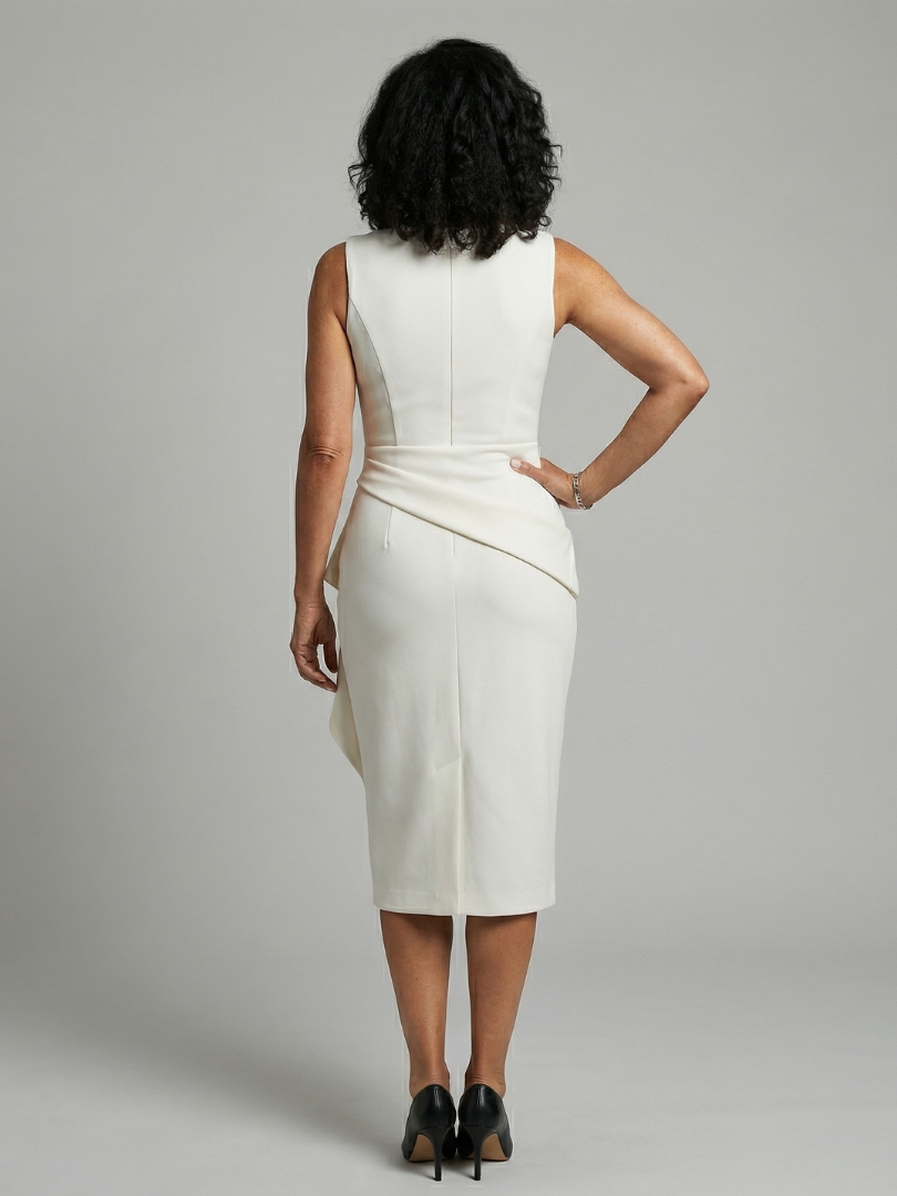 Oriel | Vestido Midi con Caída Asimétrica