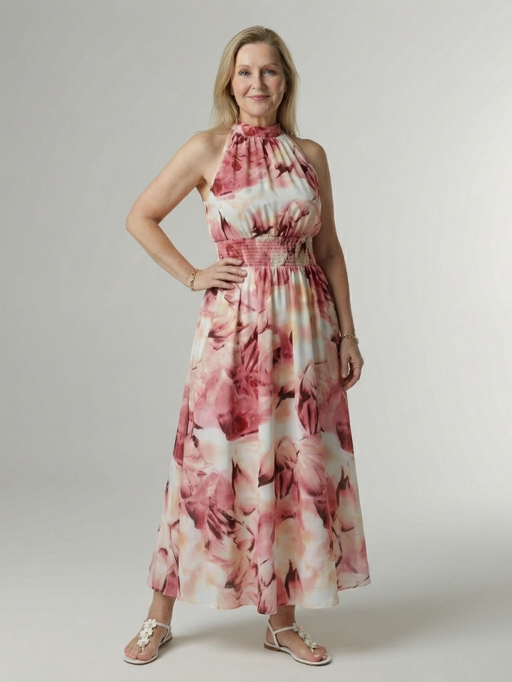 Sylin | Vestido Midi con Cuello Halter