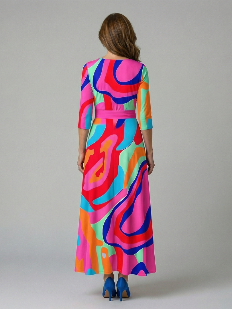 Celine | Vestido Midi Cruzado con Escote