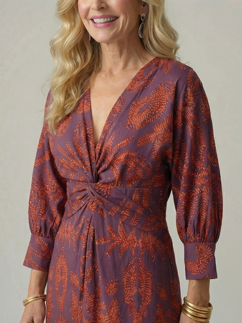 Lune | Vestido Midi con Cuerpo Cruzado