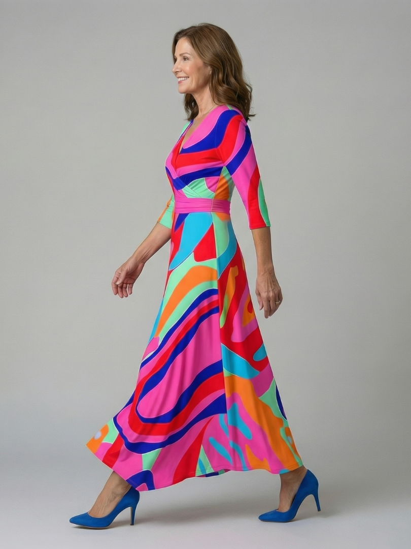 Celine | Vestido Midi Cruzado con Escote