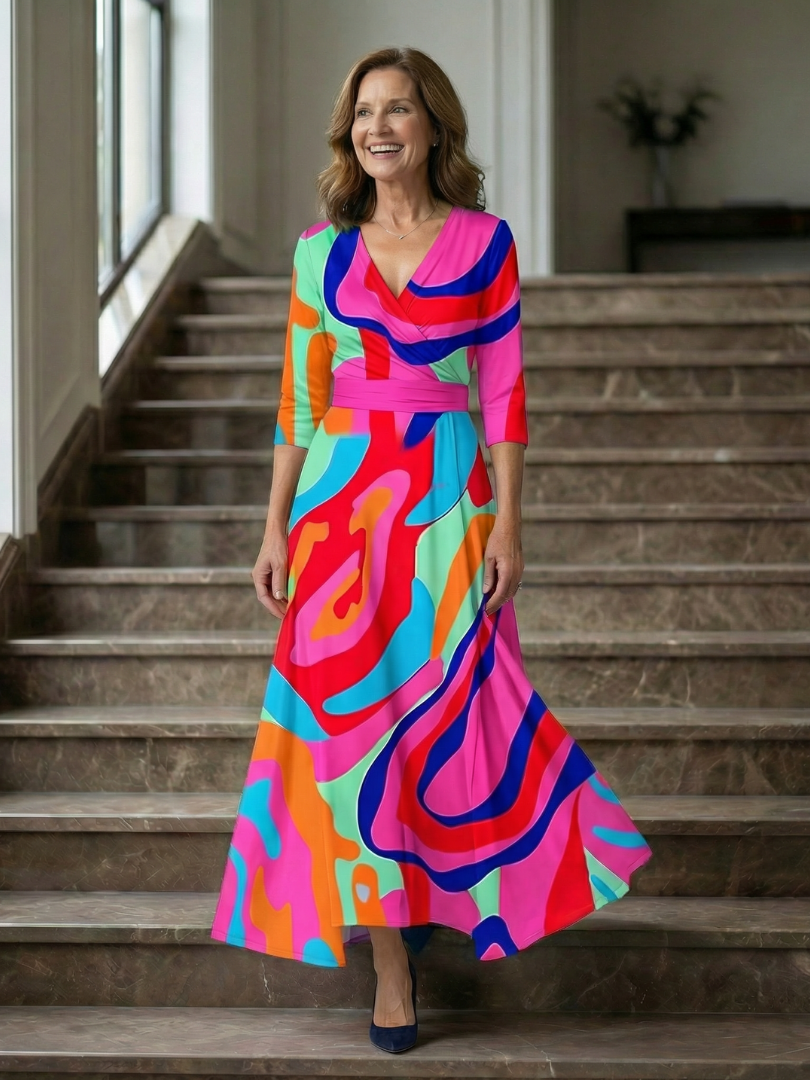 Celine | Vestido Midi Cruzado con Escote