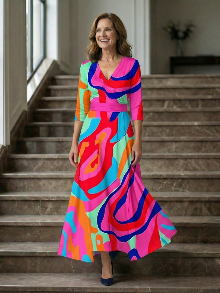 Celine | Vestido Midi Cruzado con Escote