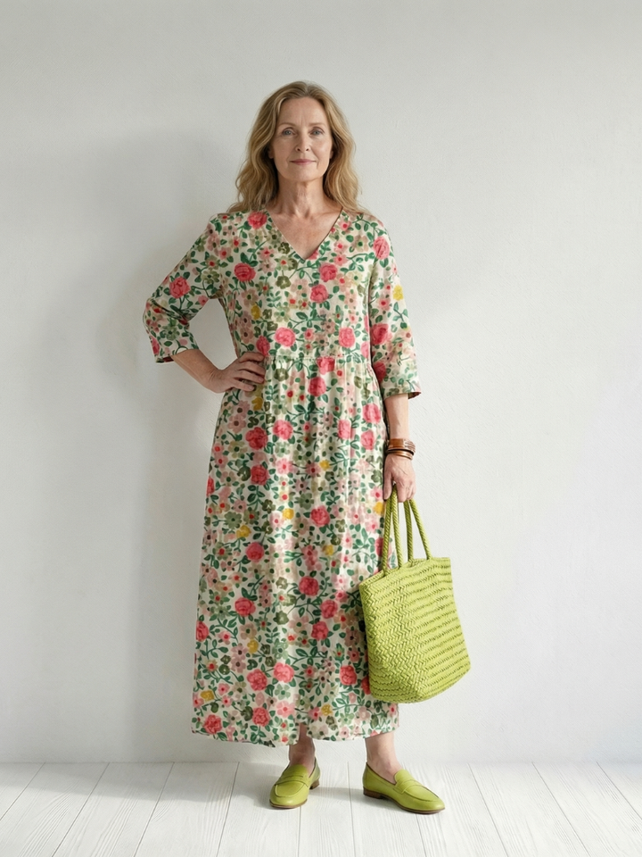 Colin | Vestido Midi de Flores Dispersas