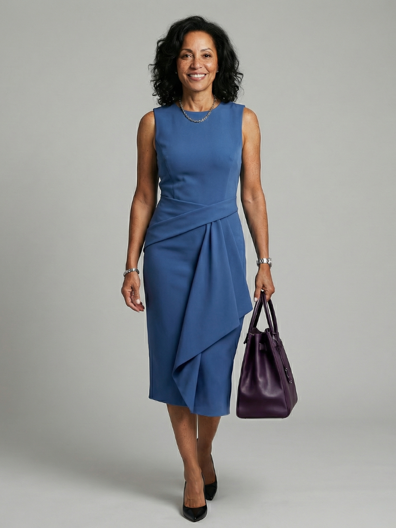 Oriel | Vestido Midi con Caída Asimétrica