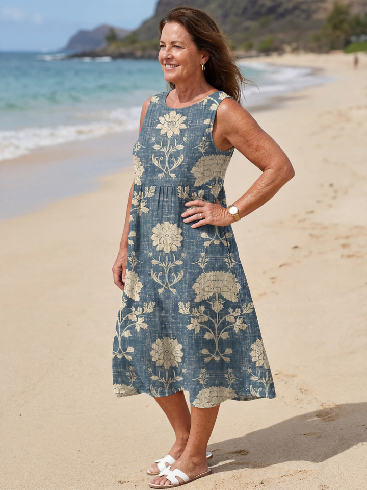 Kailo | Vestido Midi Floral de Orilla