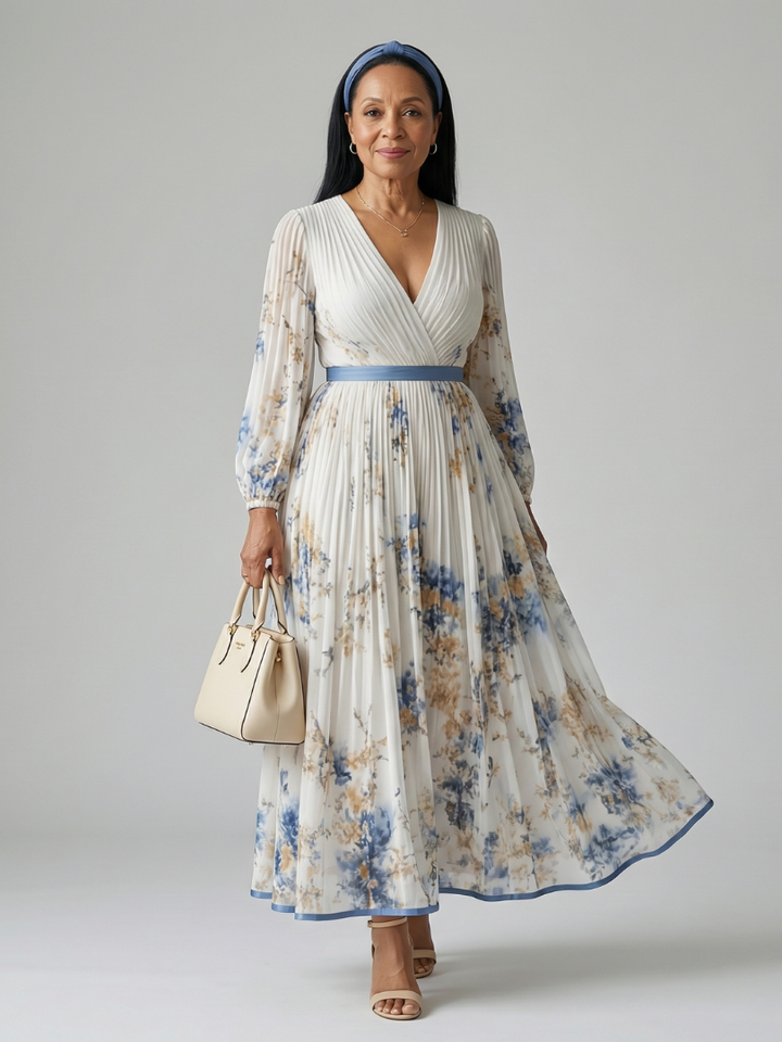 Rielle | Vestido Midi Con Pliegues
