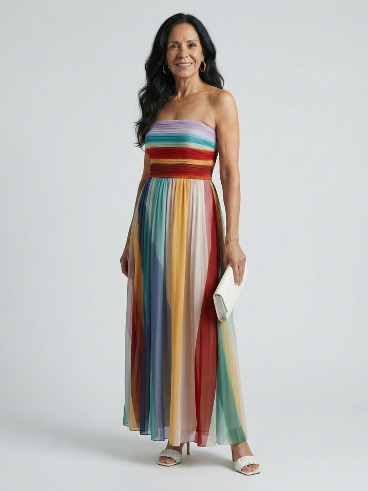 Sereno | Vestido Maxi de Rayas Claras