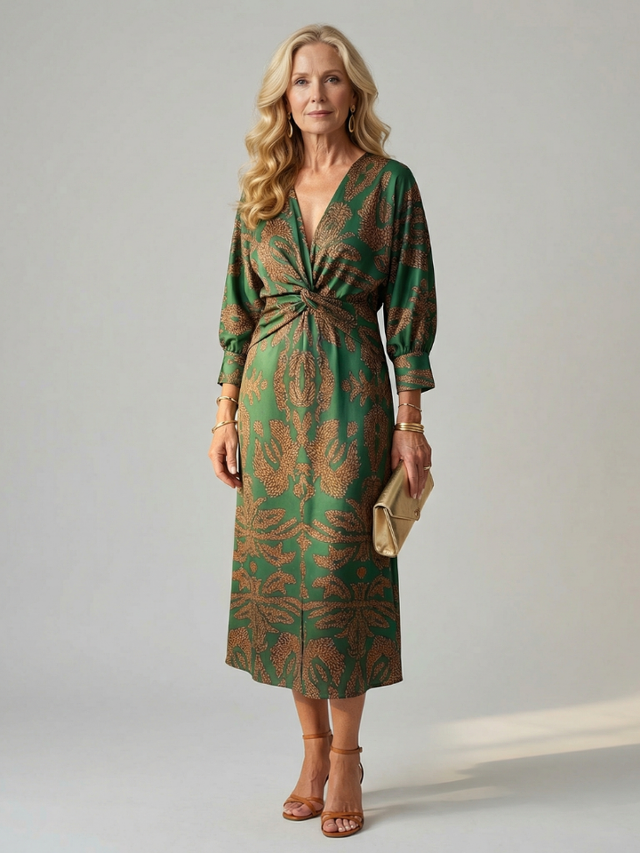 Lune | Vestido Midi con Cuerpo Cruzado