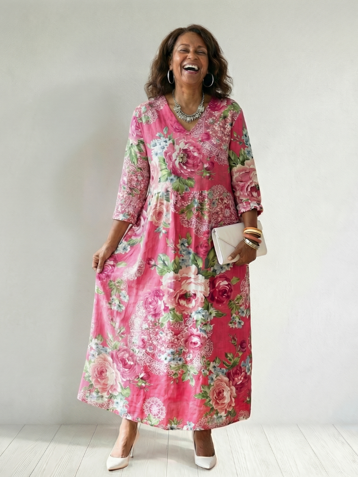 Freya | Vestido Midi de Flores del Jardín
