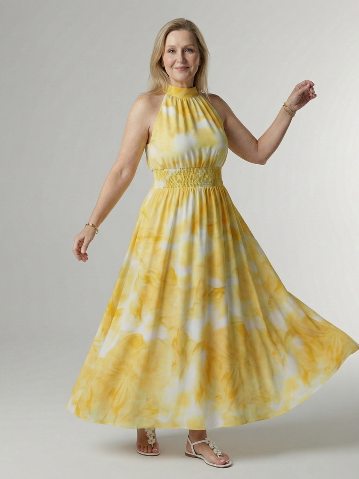 Sylin | Vestido Midi con Cuello Halter