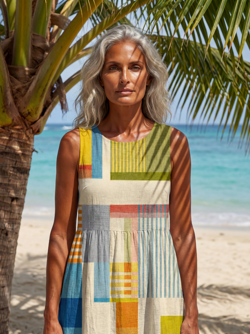 Esme | Vestido Midi de Bloques Pintados