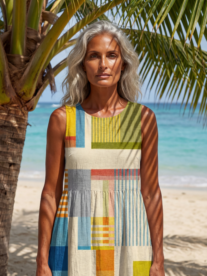 Esme | Vestido Midi de Bloques Pintados