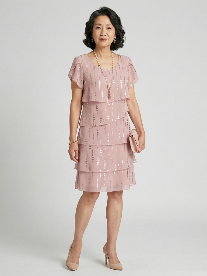 Makena | Vestido de línea de puntos a la altura de la rodilla