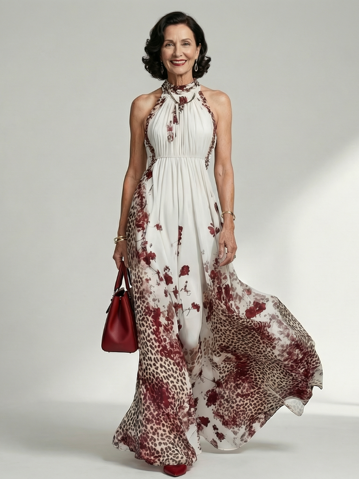 Orlune | Vestido Largo Plisado Blanco