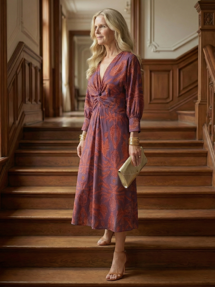 Lune | Vestido Midi con Cuerpo Cruzado