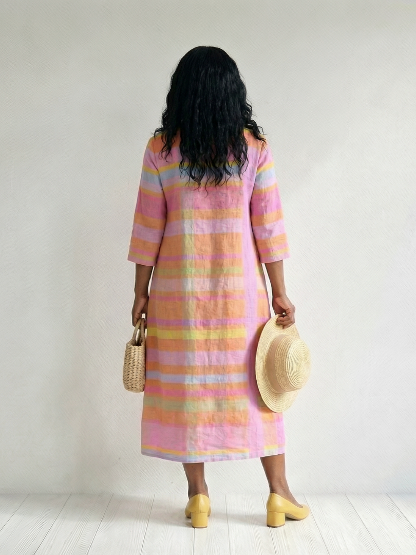 Tessa | Vestido Midi a Rayas de Caída Suave