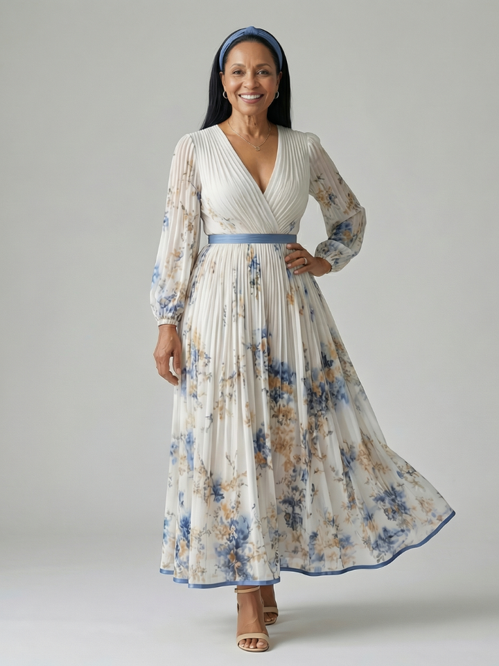 Rielle | Vestido Midi Con Pliegues