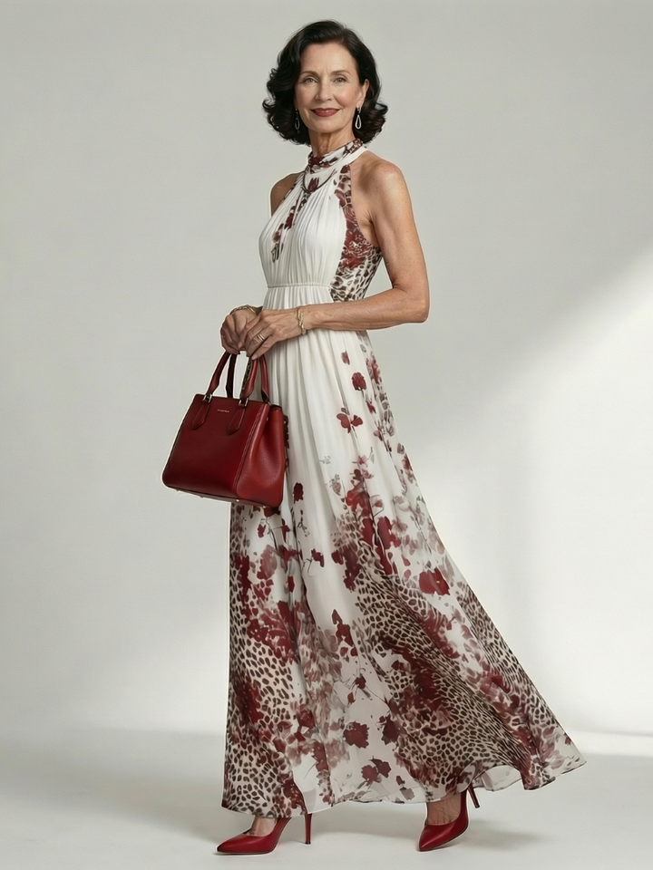 Orlune | Vestido Largo Plisado Blanco