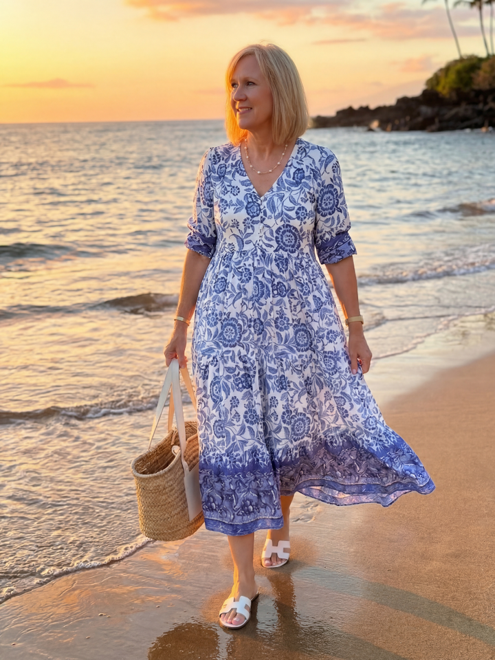 Nalani | Vestido Midi de Porcelana