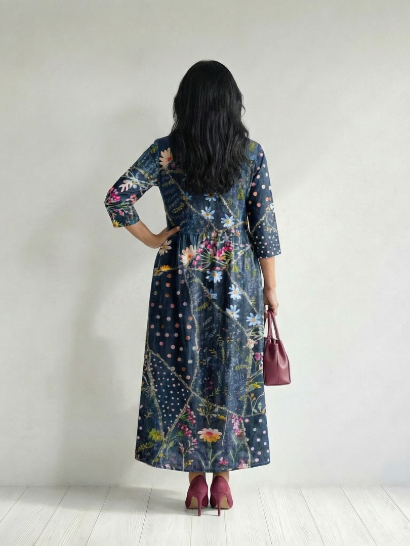 Zane | Vestido Midi Floral de Reunión Fácil