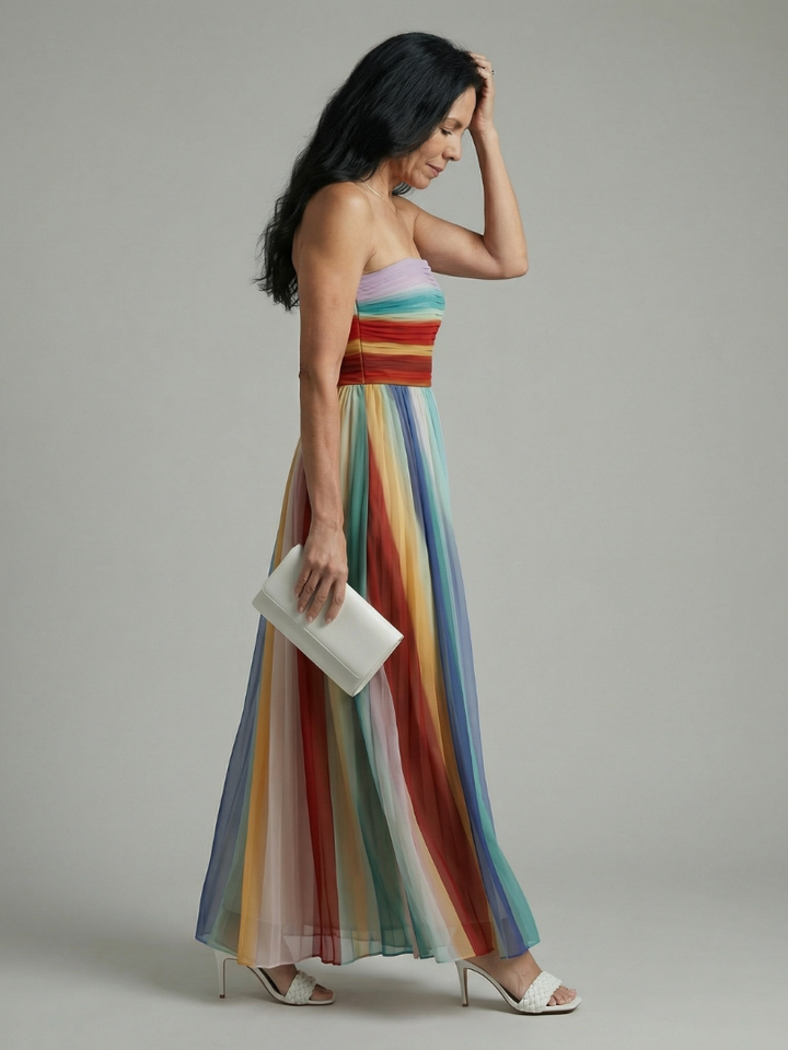 Sereno | Vestido Maxi de Rayas Claras