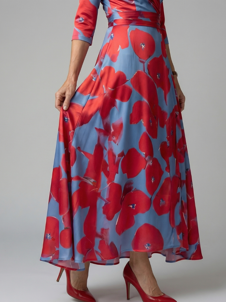 Celine | Vestido Midi Cruzado con Escote