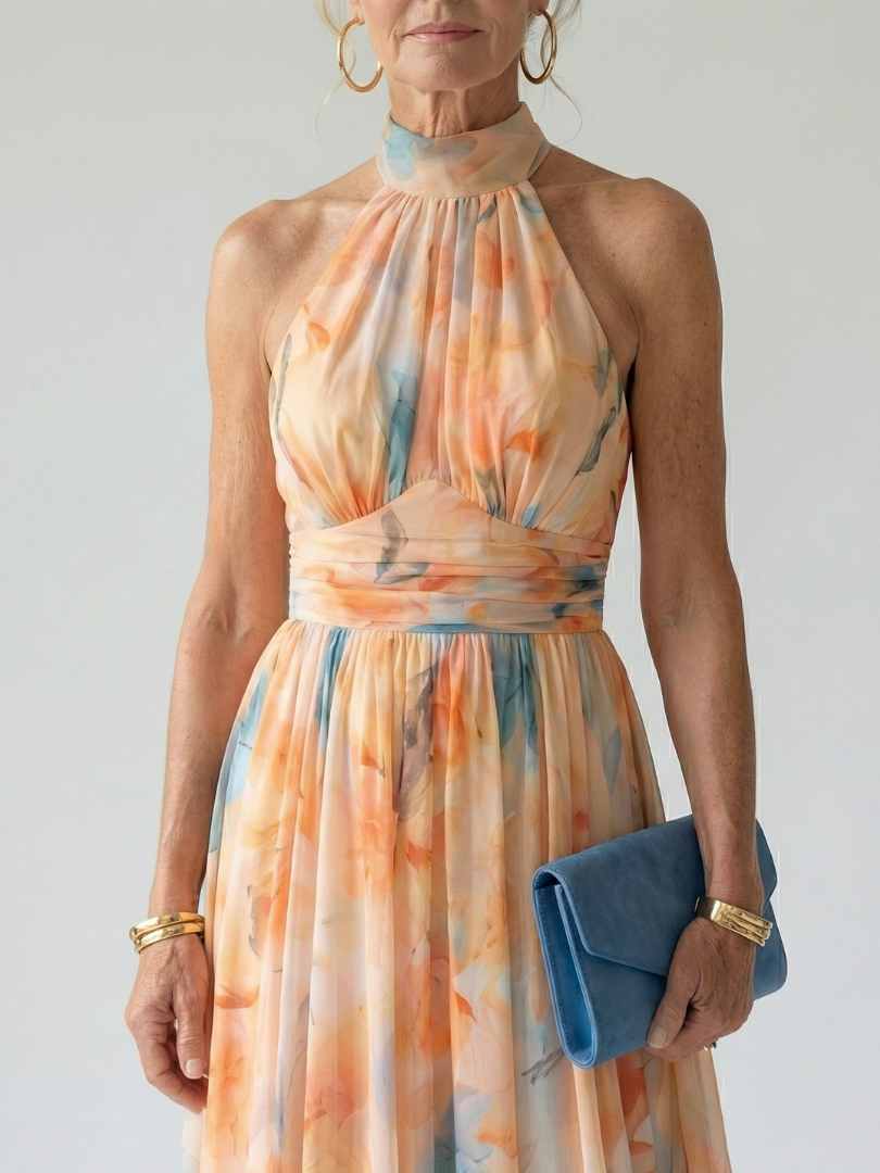 Elin | Vestido Midi con Halter Suave