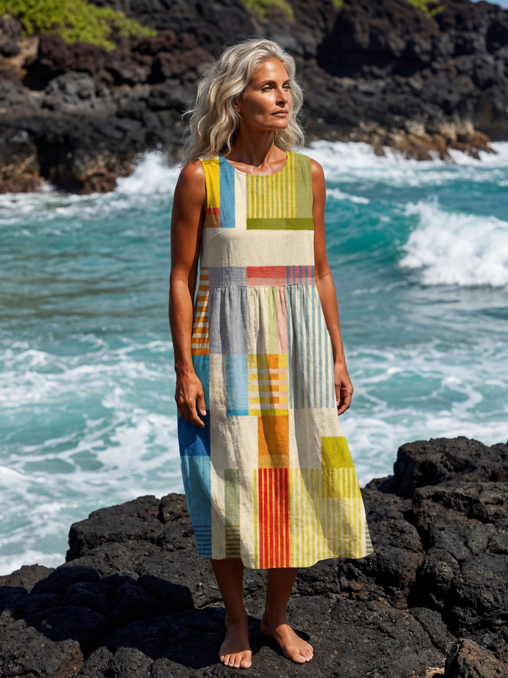 Esme | Vestido Midi de Bloques Pintados