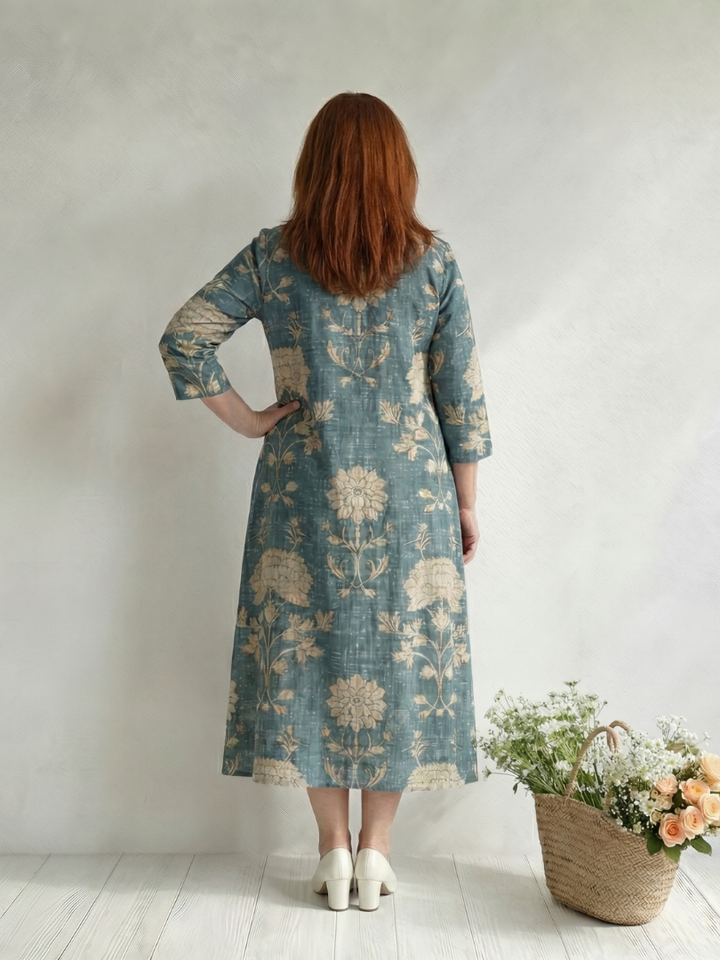 Skye | Vestido Midi Floral de Corte Suave