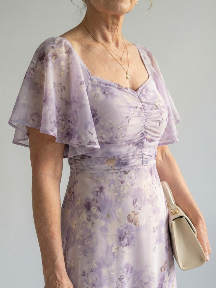 Vaelis | Vestido Midi con Mangas de Volante