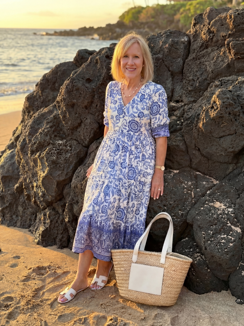 Nalani | Vestido Midi de Porcelana