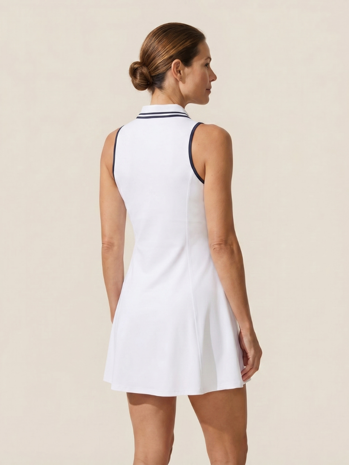 Anís | Vestido de tenis sin mangas con cuello y cremallera