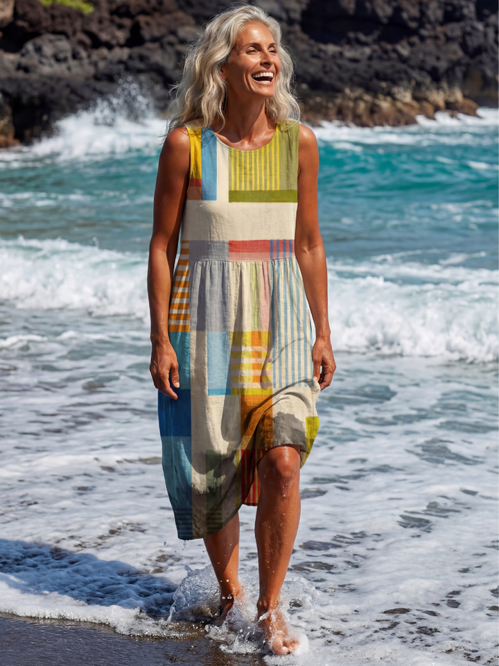 Esme | Vestido Midi de Bloques Pintados