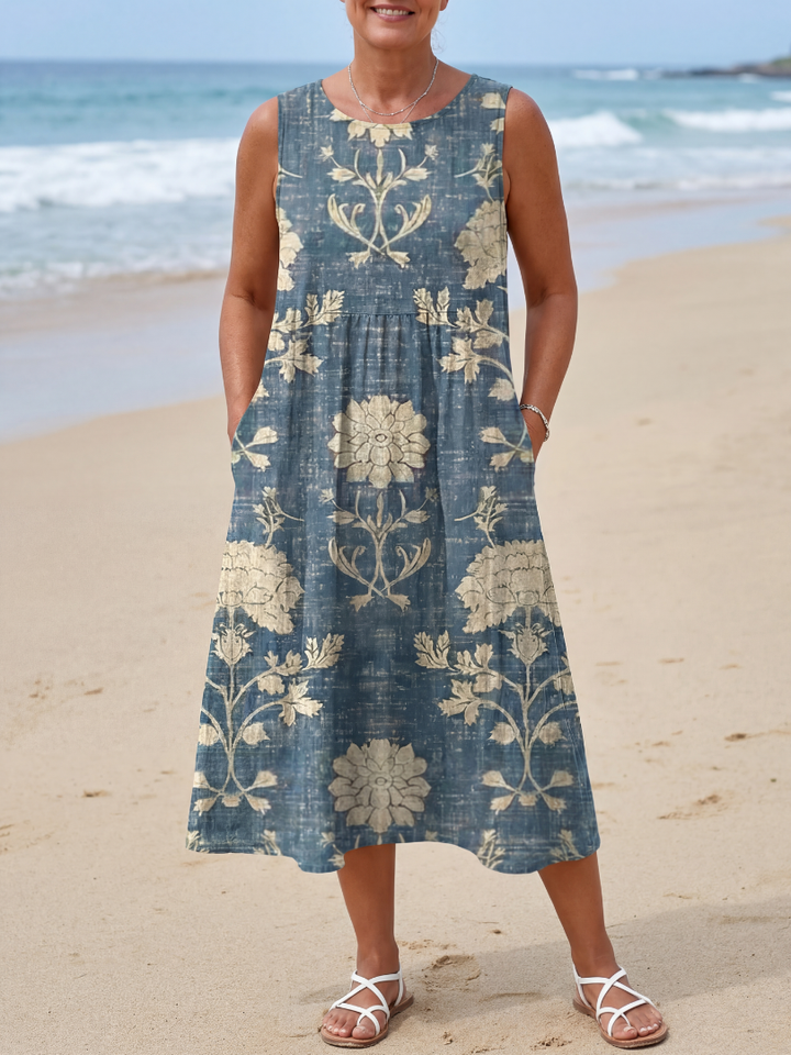 Kailo | Vestido Midi Floral de Orilla
