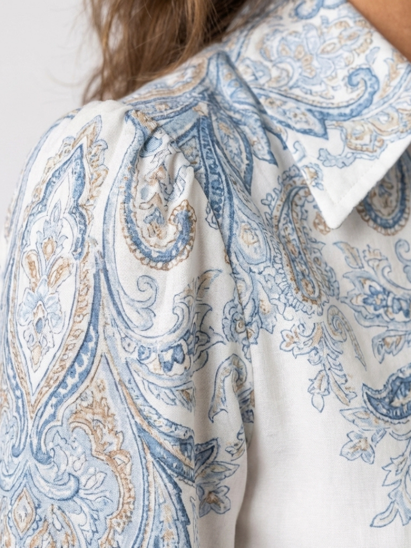 Sierra | Vestido Maxi de Manga Larga con Cuello Alto Impreso