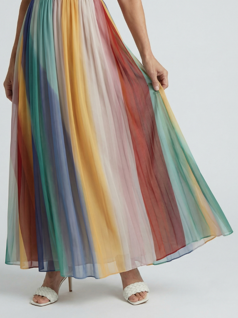 Sereno | Vestido Maxi de Rayas Claras
