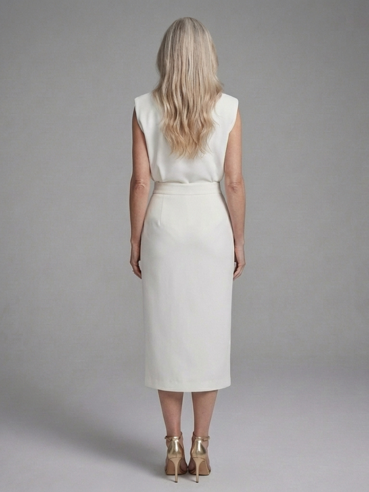 Anouk | Vestido Midi Asimétrico de Manga Corta