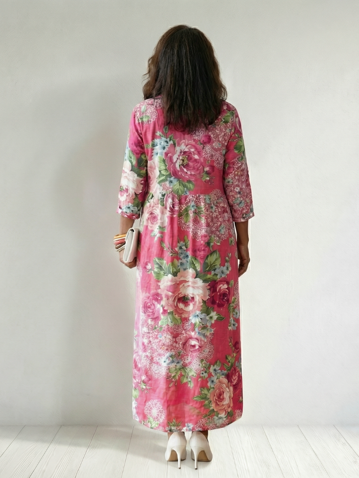 Freya | Vestido Midi de Flores del Jardín