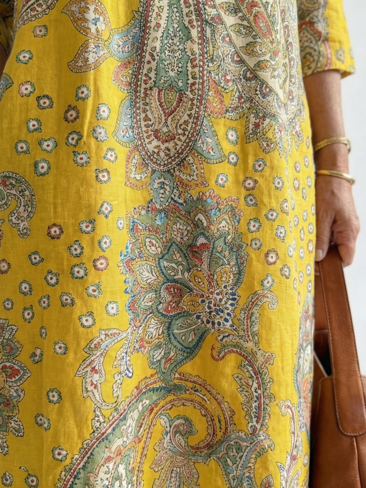 Rowan | Vestido Midi Paisley Suave