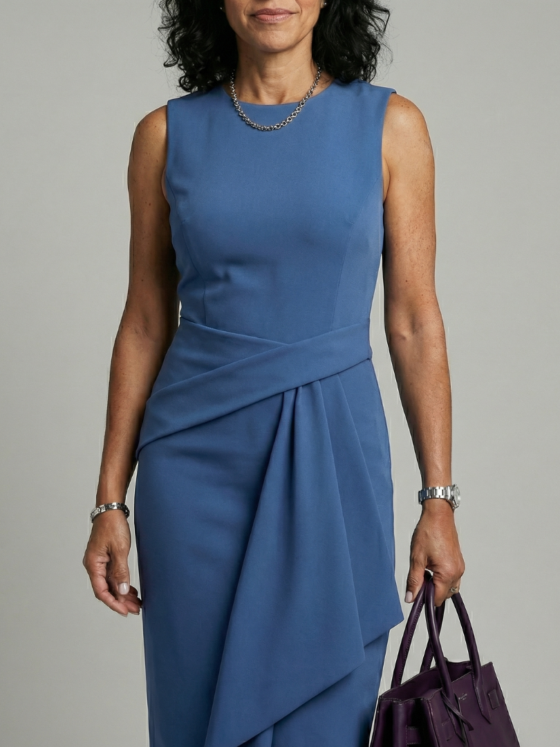 Oriel | Vestido Midi con Caída Asimétrica
