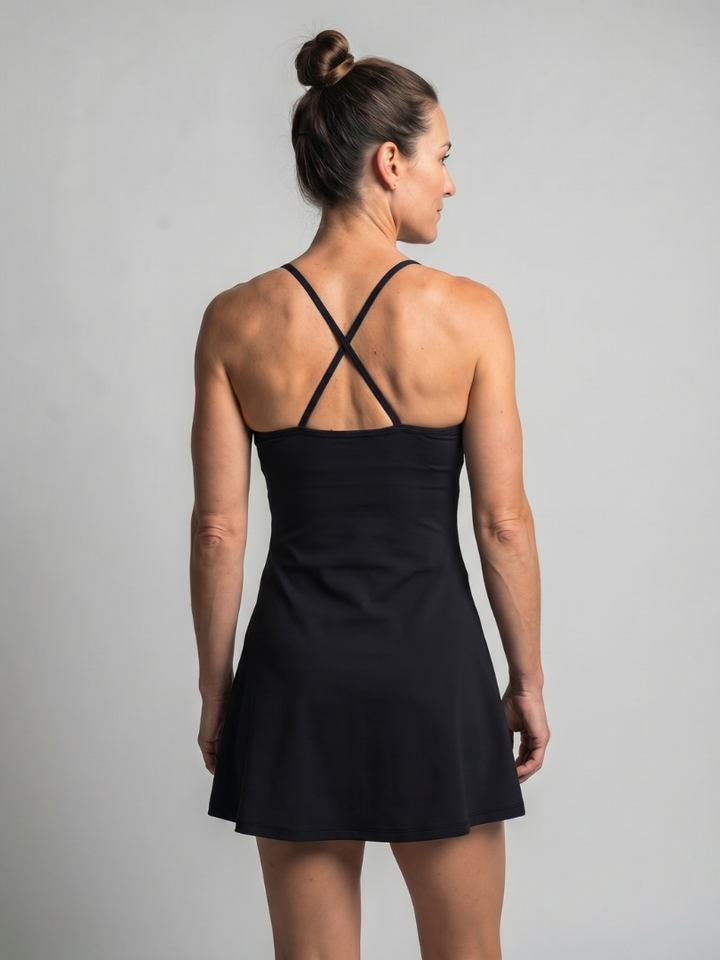 Daya | Vestido de Tenis con Tirantes de Espagueti y Falda Acampanada