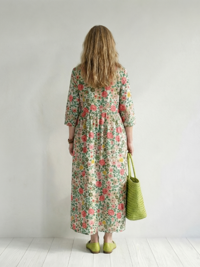 Colin | Vestido Midi de Flores Dispersas
